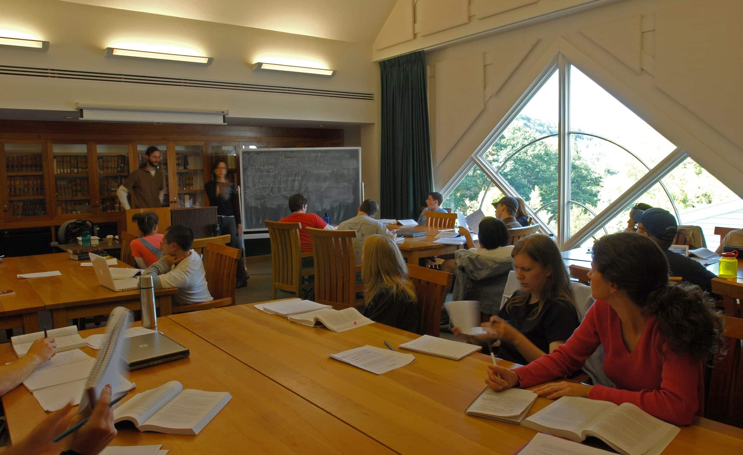 Students in a class at the Cornell Library.
