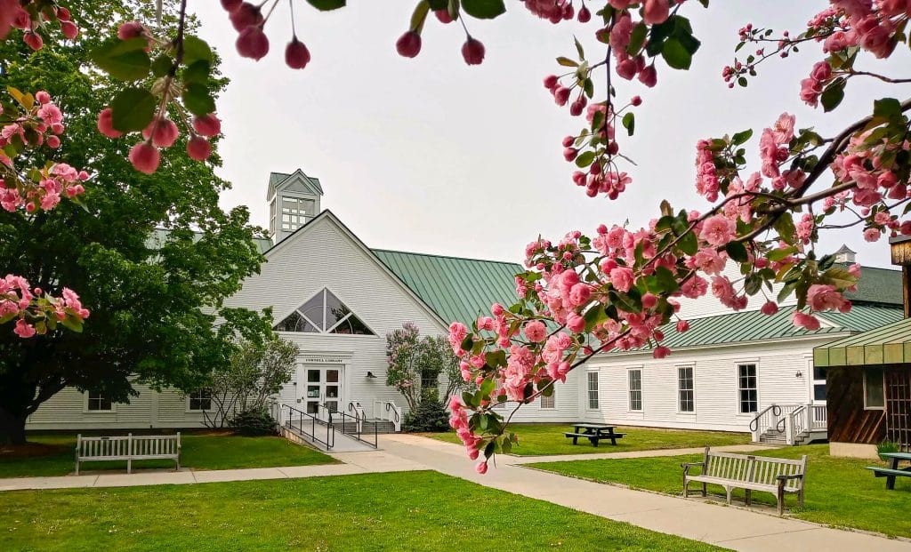 Outside shot of The Julien and Virginia Cornell Library